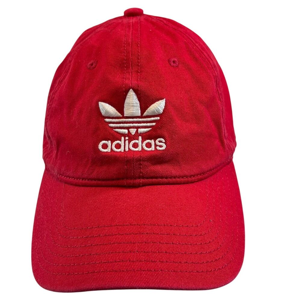 Adidas Adjustable Baseball Cap Hat, Red, Brand With The Three Stripes